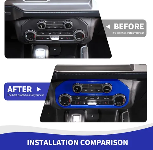 Vista 6 de RAZPOY para Bronco Cubierta del Panel del Interruptor de Aire Acondicionado, Moldura del Botón A/C de la Consola Central Compatible con Accesorios