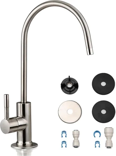Vista 16 de iSpring GA1-AW llave de diseñador para filtro de agua, de gran capacidad, en bronce sólido, 14 onzas, 6.5 pulgadas x 11 pulgadas, estilo europeo