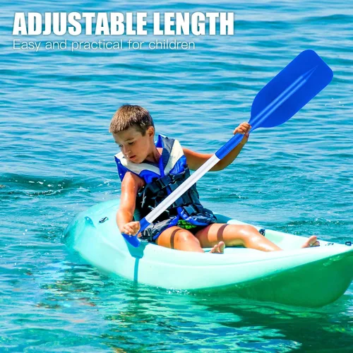 Vista 5 de Tradder 2 remos telescópicos plegables para kayak, remo de 21.3 a 41.7 pulgadas, remo de plástico de aluminio, remo de longitud ajustable