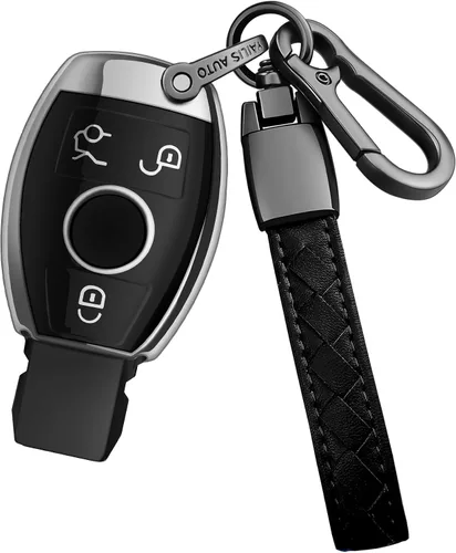 Vista 7 de Funda para llave Mercedes Benz con llavero, carcasa de protección completa de TPU suave compatible con LS CLK AMG ML C CL E S SL SLK G GLC GLE GLS M