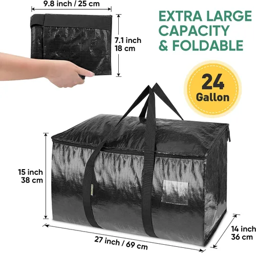 Vista 4 de BALEINE Bolsas de mudanza de gran tamaño (paquete de 6) + rollo de película elástica (paquete de 2)