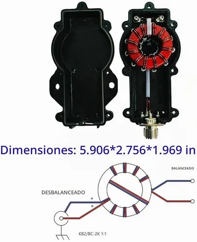 Vista 6 de KB2 Empresas Original 3-54Mhz 1:1 Balun actual 2000 vatios PEP