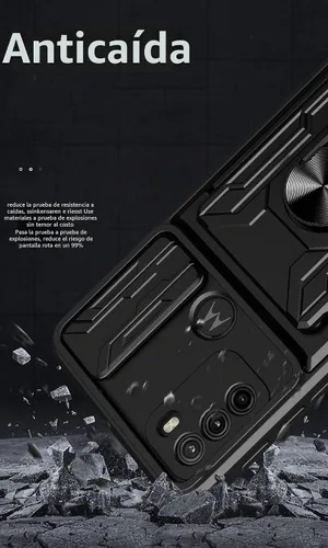 Vista 8 de CCSmall - Funda para Motorola Moto G60 con tarjetero para cámara LJK color negro