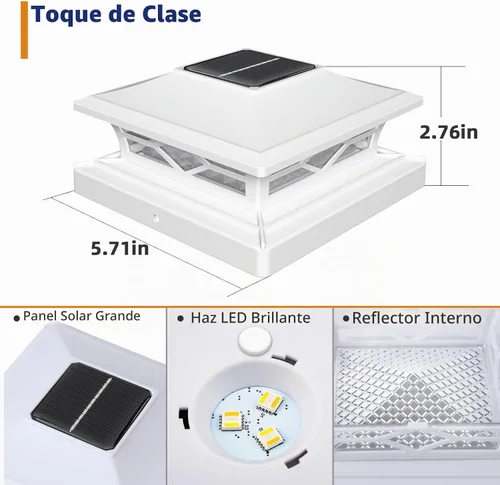 Vista 3 de APONUO - Paquete de 8 luces solares para postes que cambian de color para Blanco