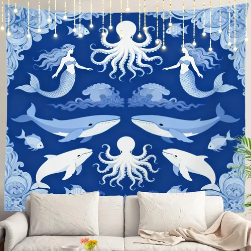 Vista 45 de Shrahala Peaceful Retreat Charming Abode Tapestry, Verdant Landscape Water Wall Hanging Hd Print Polyester Backdrop For Dorm Room Bedroom 30 X 40 In