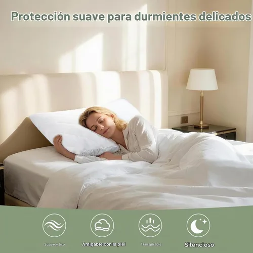 Vista 6 de CoolShields Protectores de Almohada Premium 100% Algodón Impermeables con Cremallera, Transpirables y Silenciosos, Superficie Hipoalergénica Suave