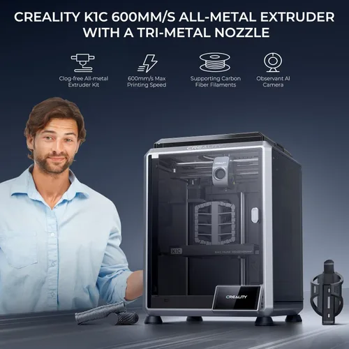 Vista 3 de Impresora 3D Creality K1C, 23.622 in/s con cámara AI y nivelación automática