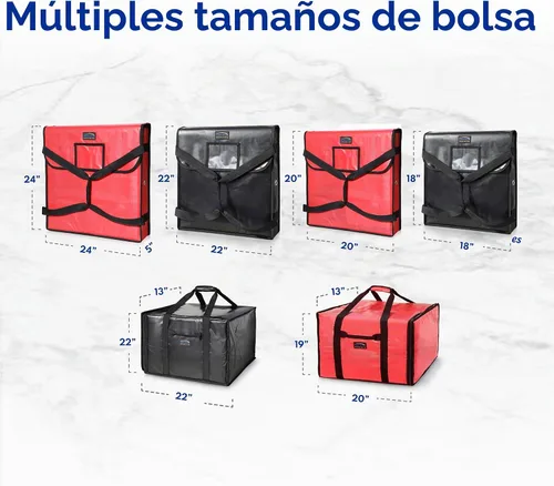Vista 7 de New Star Foodservice 51100 Bolsa de entrega de pizza aislada, 18 x 18 x 5 pulgadas, color negro