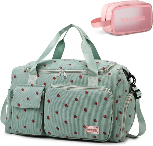 Vista 58 de Bolsa de Gimnasio Pequeña para Mujer, Bolsa de Lona de Viaje, Bolsa de Fin de Semana con Compartimento para Zapatos
