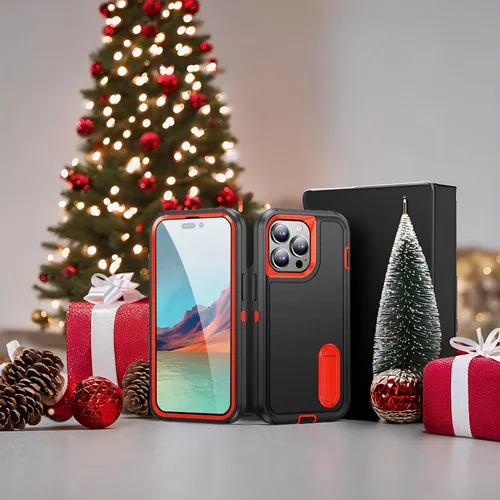 Vista 2 de IDweel Funda para iPhone 12 Pro Max con soporte, protección resistente, a prueba de golpes, antiarañazos, ajuste delgado, funda protectora