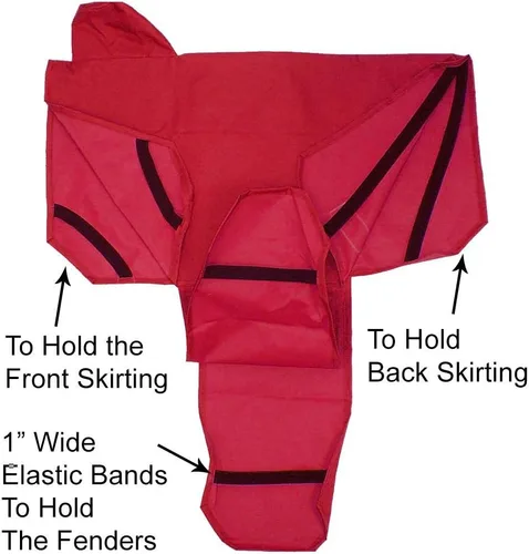Vista 5 de Tahoe Funda de sillín impermeable de nailon resistente de alta calidad con seis correas elásticas de sujeción y fundas de estribo, se adapta a