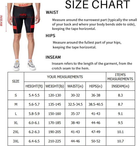 Vista 6 de Men's Cycling Shorts Padded Biking Cycle Clothes Bike Riding Pants Bicycle Mountain Bike Wear UPF 50+