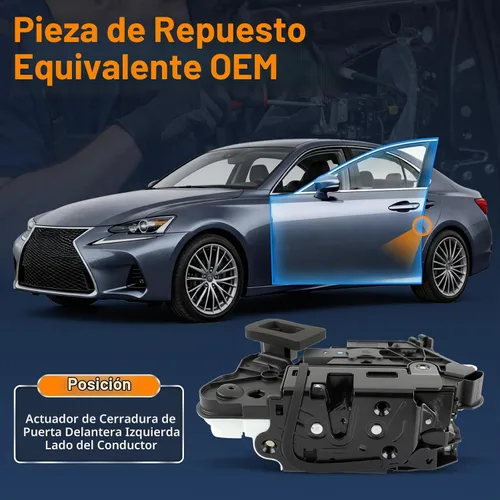 Vista 3 de Actuador de pestillo de bloqueo de puerta delantera izquierda del lado del conductor compatible con VW Golf 2012-2019, para Jetta 2011-2018