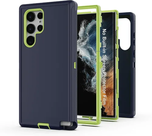 Vista 12 de Funda protectora resistente para Galaxy S23 5G, funda protectora resistente con [3 en 1] Cubierta de protección de goma resistente a prueba