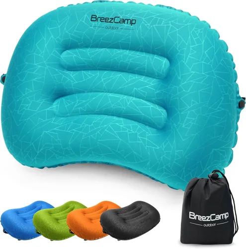 Vista 11 de Almohada inflable para acampar, almohada de aire inflable de viaje, soporte lumbar para el cuello, almohada compacta ultraligera para senderismo al