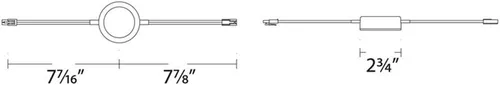 Vista 2 de WAC Lighting, Luz de disco LED individual con doble cable de plomo de 6 pulgadas 3-CCT seleccionable 2700K-3000K-3500K Voltaje de línea en blanco