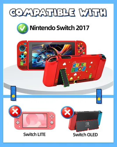 Vista 2 de Funda de transporte 9 en 1 para Nintendo Switch Travel Carry Cases Bundle Cute Boys Funda protectora + pulgares tapas de botón+titular de la tarjeta