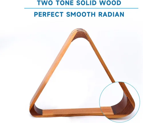 Vista 3 de GSE Games & Sports Expert Triángulo de Billar de Madera Maciza para 8 Bolas / Rombo para 9 Bolas, Porta Bolas de Billar para Bolas de Billar