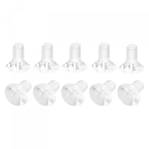 Vista 12 de uxcell Tornillos plásticos de la máquina Phillips de M4 x 19.7 ft m, pernos de máquina de cabeza plana de la PC transparentes 25pcs