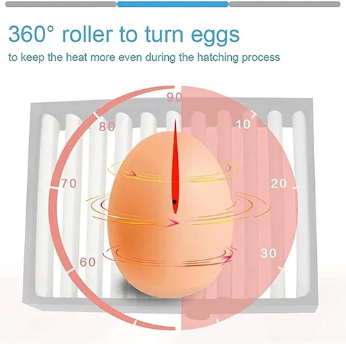 Vista 5 de Incubadora de huevos con capacidad para 120 huevos LED de giro automático de huevos y control de temperatura, ventilación automática, incubadoras