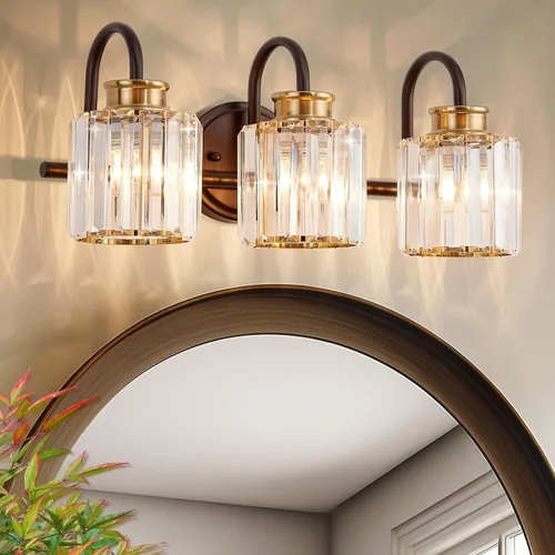 Vista 13 de ORB Accesorios de Iluminación para Baño con Pantalla de Cristal K9 Iluminación de Baño Sobre Espejo Luces de Tocador para Sala de Estar, Dormitorio