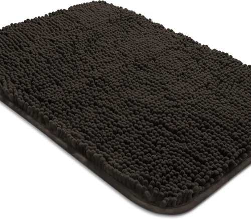 Vista 34 de Yeaban Alfombra de pasillo de baño de 24 x 72 pulgadas, antideslizante, alfombra de baño larga de felpilla gruesa, absorbente y lavable, alfombra