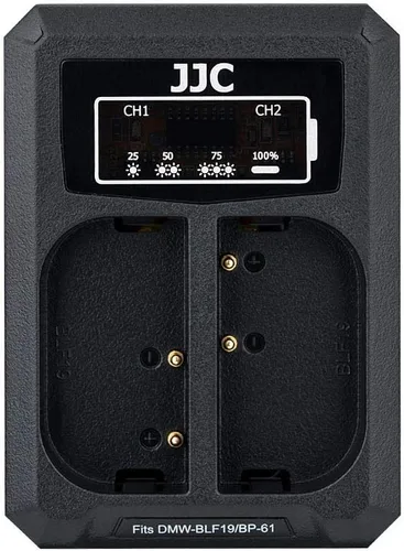 Vista 24 de JJC BLX-1 Cargador de batería USB de doble ranura para cámaras Olympus OM-1 Mark II OM1 OM-3 OM3, cable de carga USB a USBC, con protección contra