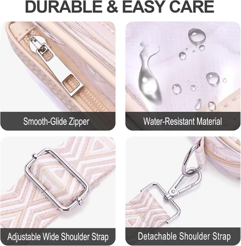 Vista 6 de Frevaou Clear Bag for Stadium Events Crossbody Bags for Women Transparent Purse for Concerts, Games, Festivals