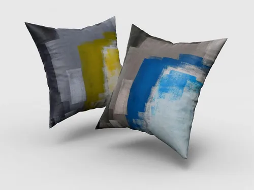 Vista 2 de Juego de 2 fundas de almohada, arte abstracto de 16 x 16 pulgadas, cuadradas, decoración del hogar, fundas de almohada decorativas para sofá