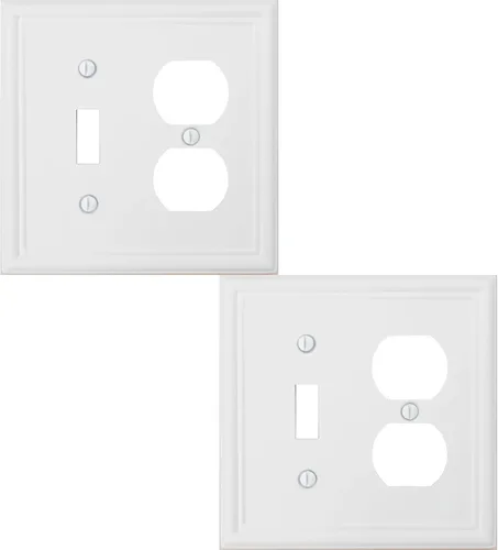 Vista 11 de OKAWYC Cubierta Individual de Interruptor de Luz en Blanco Luca Placa de Pared de Metal, Paquete de 4 Blanco 1 Gang, Cubierta de Interruptor de Luz