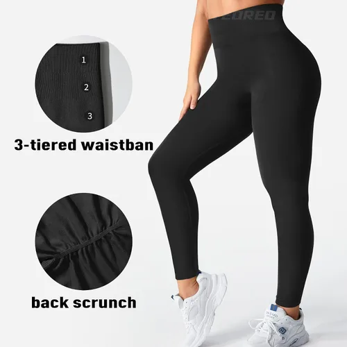 Vista 3 de YEOREO Amplify - Leggings de entrenamiento sin costuras para mujer, mallas de levantamiento de glúteos, pantalones de yoga de cintura alta