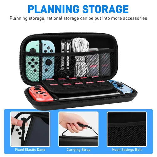 Vista 2 de RHOTALL Carrying Case Set Compatible with Nintendo Switch Accessories, Portable Travel Storage Case for Switch with Clear Protective Cover, Screen