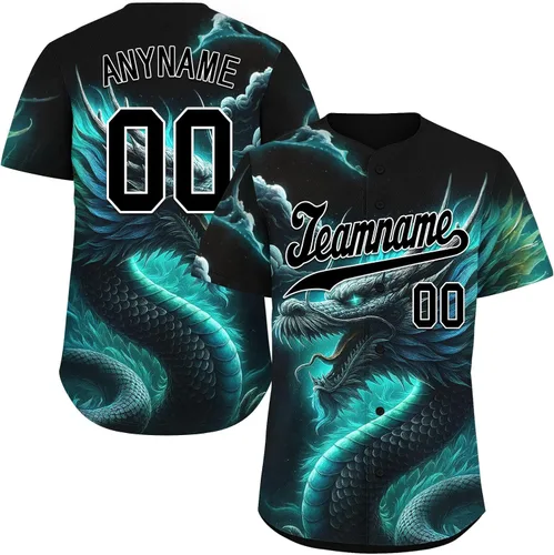 Vista 12 de Camiseta de béisbol de dragón personalizada para hombres y mujeres, camisa de Steetwear de estilo gótico, nombre del equipo y número personalizado