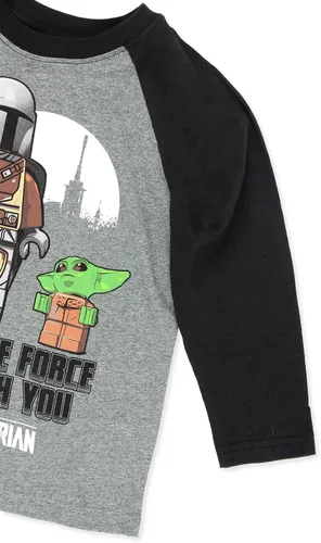 Vista 3 de LEGO Star Wars The Mandalorian - Camiseta de manga larga para niños (4, gris), Gris