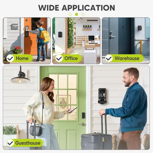 Vista 8 de BKNOOU Caja de bloqueo de llave resistente e impermeable para exteriores, caja de bloqueo de pared de gran capacidad para llaves con código, caja