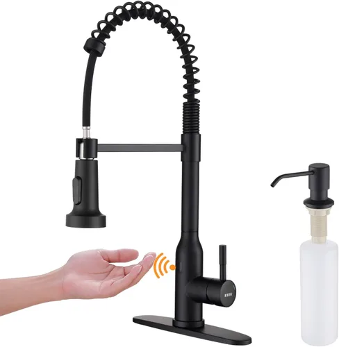 Vista 12 de Keer - Grifo de cocina táctil, grifo inteligente para fregadero de cocina con rociador extraíble, grifo de fregadero de barra de cocina activado