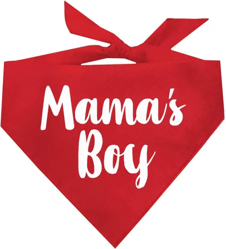 Vista 13 de Mama's Boy Bandana para perro 100% algodón triángulo ajustable Hecho en Estados Unidos Día de San Valentín Negro, XS (6)