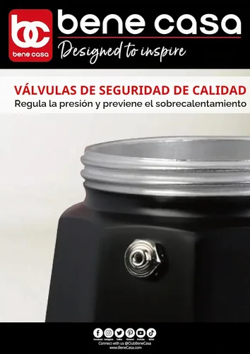Vista 8 de Bene Casa Cafetera Eléctrica Portátil de Espresso Negra, 1-3 Tazas/Shots (1, NEGRO)