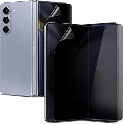 Vista 8 de [Paquete de 2+2] Protector de pantalla anti-espía para Samsung Galaxy Z Fold 3, 2 piezas en el interior + 2 piezas frontal flexible EPU película