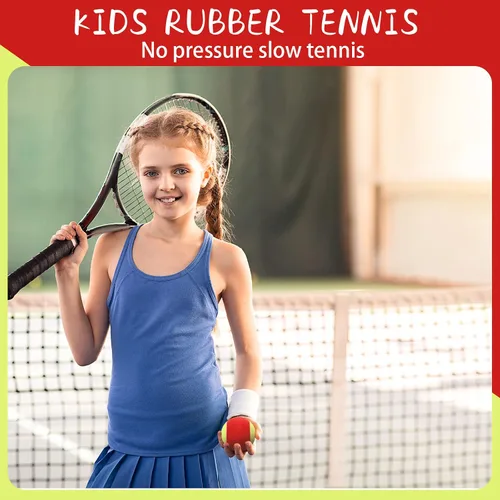Vista 5 de 24 pelotas de tenis para niños, 75% de baja compresión etapa 3 pelotas de tenis a granel para principiantes, máquina de pelota, entrenamiento
