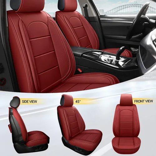 Vista 7 de AOOG - Fundas de cuero para asiento de automóvil con organizador de asiento trasero de automóvil, universal para vehículos automotores, la mayoría