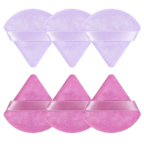 Vista 15 de 6 Piezas Borla de Polvo Triangular Esponja de Maquillaje Suave Borla de Maquillaje para Polvo Facial Base Cosmética Esponja Herramienta