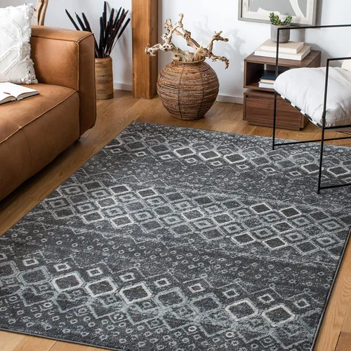 Vista 29 de SAFAVIEH Amsterdam Collection Alfombra Decorativa - 2.3 pies x 4 pies, Negro & Multi, Diseño Marroquí Bohemio, Sin Desprendimiento y Fácil Cuidado