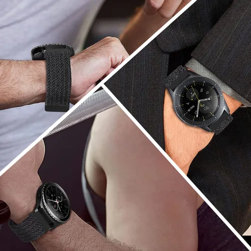 Vista 5 de Correa de nailon compatible con Samsung Galaxy Watch 7/6/5/4/FE 1.732 in 1.575 in/Galaxy Watch 5 Pro 1.772 in/Watch 4/6 Classic 1.850 in 1.811 in