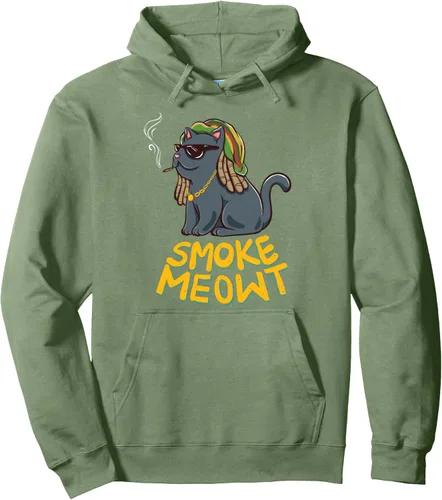 Vista 6 de Weed Smoking Cat Smoke Meowt THC CBD Marihuana Stoner Kitten Sudadera con capucha
