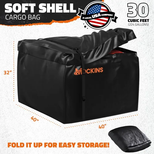 Vista 2 de Mockins Bolsa de Carga Cuadrada de 30 Pies Cúbicos para Enganche de Remolque Impermeable y para Todo Tipo de Clima Bolsa de Carga de PVC 500D