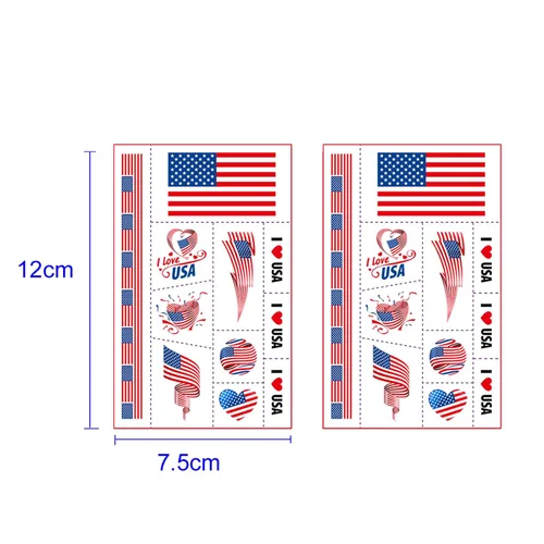 Vista 4 de 40 tatuajes temporales de la bandera estadounidense para partido de la Copa Mundial de Fútbol 2026, calcomanías impermeables para hombres y mujeres