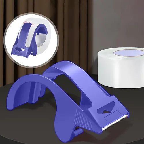 Vista 2 de Cinta de embalaje resistente con dispensador recargable, cinta de embalaje silenciosa de 2.4 mil, 1.88 pulgadas x 110 yardas, repuestos de cinta