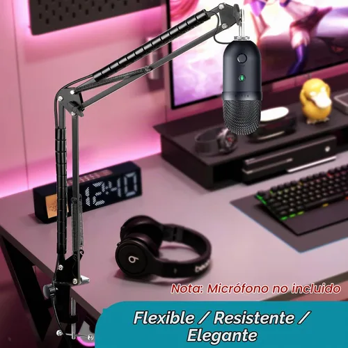 Vista 4 de Brazo de micrófono para micrófono Razer Seiren V2 X - Brazo de micrófono ajustable compatible con Razer Seiren V2 Pro, Seiren Mini y Seiren X