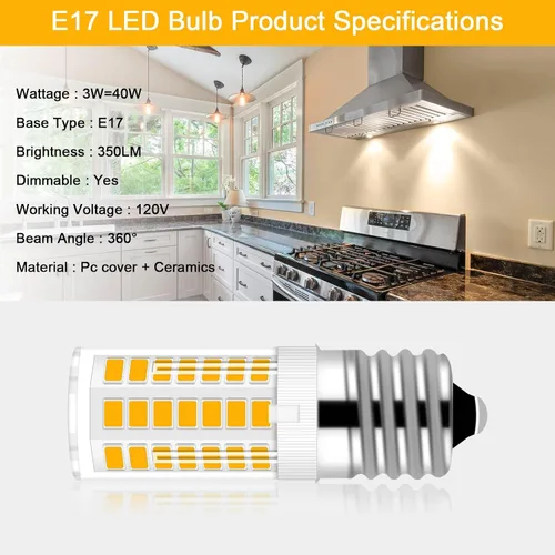 Vista 2 de KEI D28x KEL 2816x Bombilla para refrigerador 3W E17 Bombilla LED para nevera Kei 125 V 40 W Focos para electrodomésticos, 5304522314 5304517886